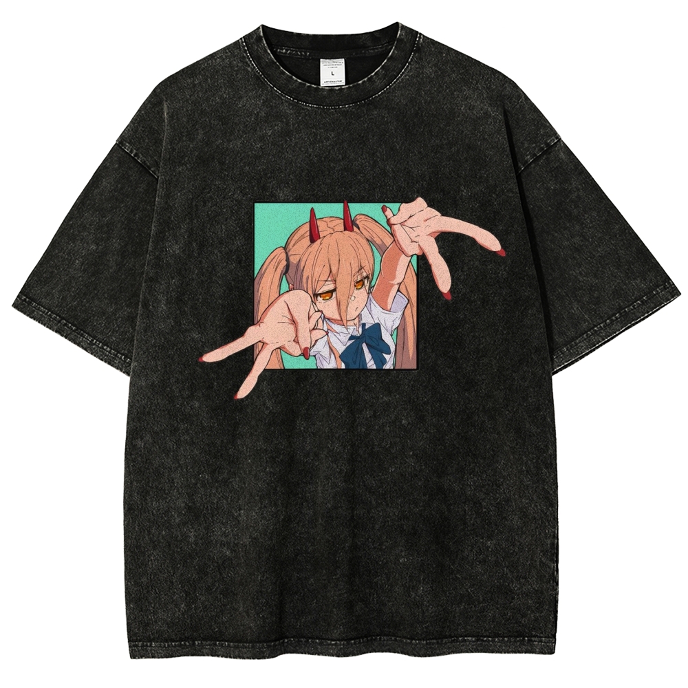 Chainsaw Man Washed Cotton T-shirt