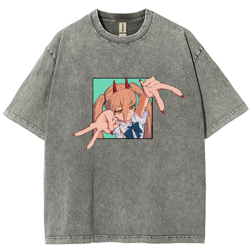 Chainsaw Man Washed Cotton T-shirt