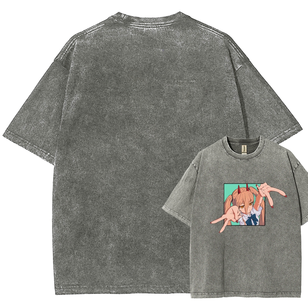 Chainsaw Man Washed Cotton T-shirt