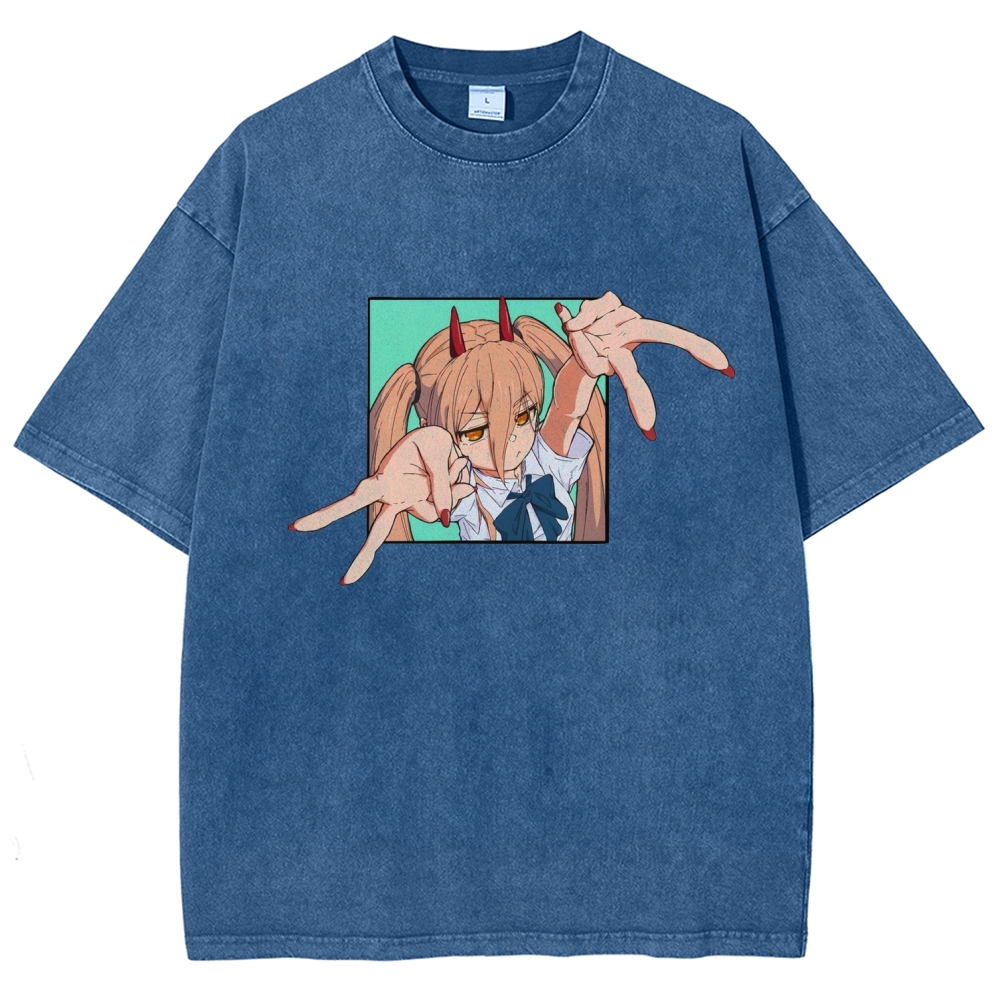 Chainsaw Man Washed Cotton T-shirt