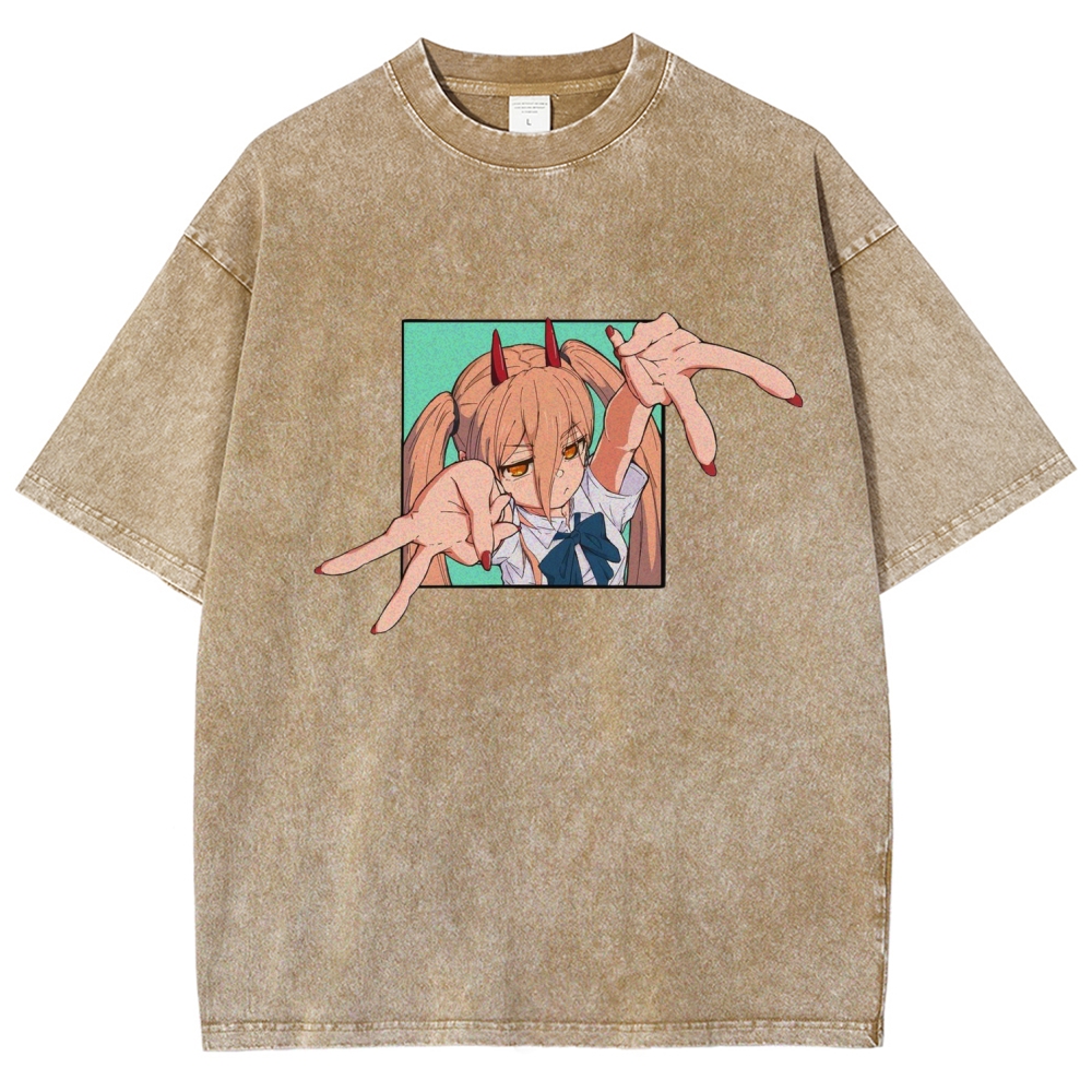 Chainsaw Man Washed Cotton T-shirt
