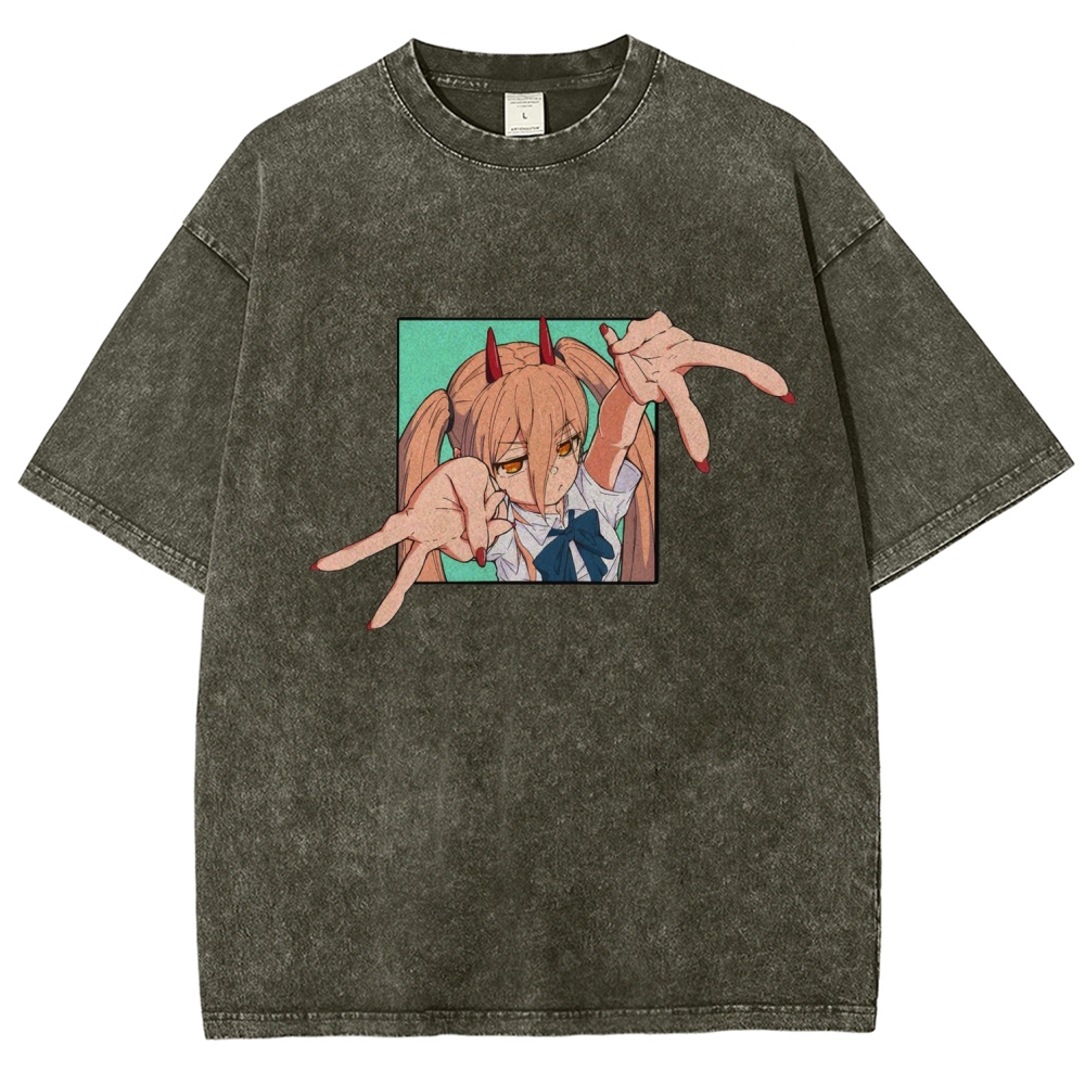 Chainsaw Man Washed Cotton T-shirt
