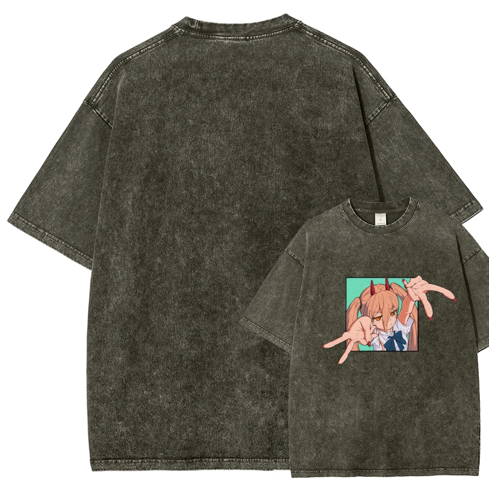 Chainsaw Man Washed Cotton T-shirt