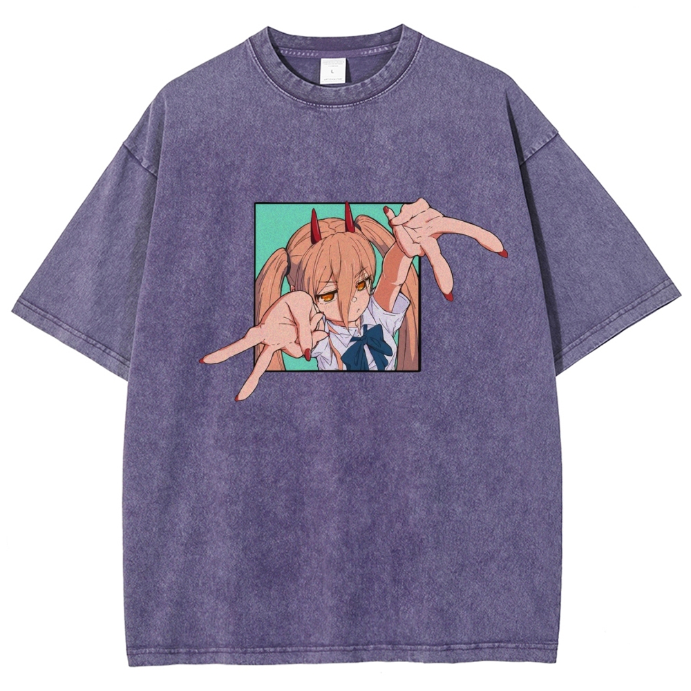 Chainsaw Man Washed Cotton T-shirt