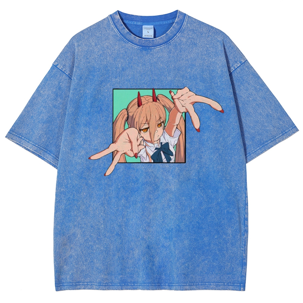 Chainsaw Man Washed Cotton T-shirt