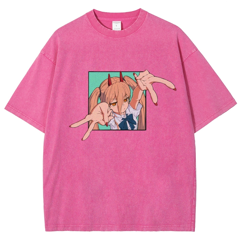 Chainsaw Man Washed Cotton T-shirt