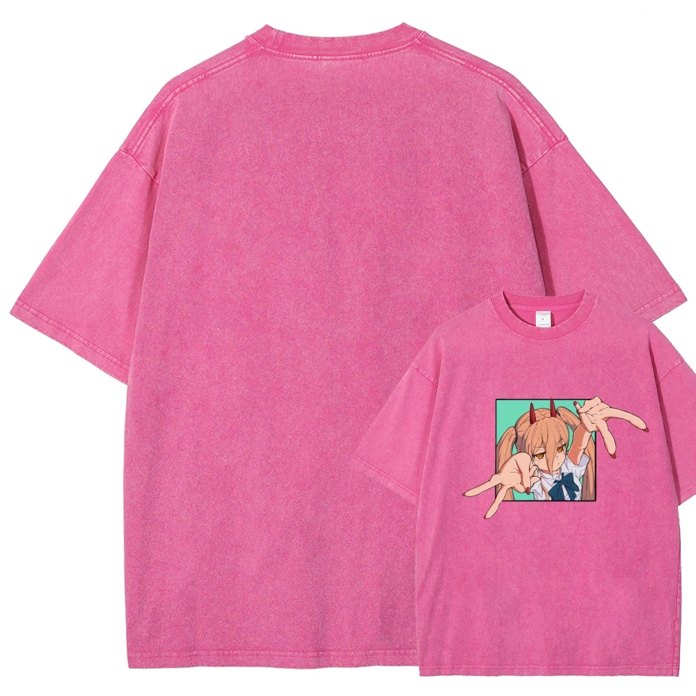 Chainsaw Man Washed Cotton T-shirt