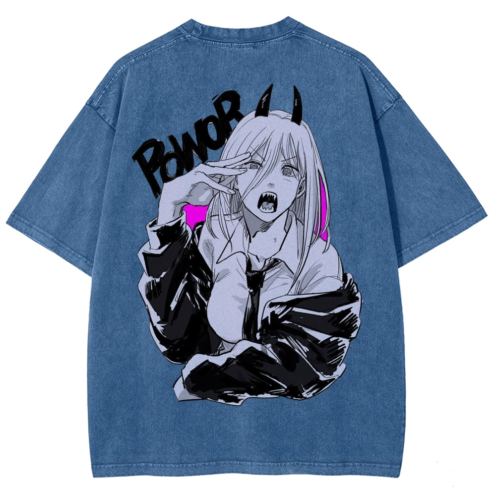 Chainsaw Man Washed Cotton T-shirt