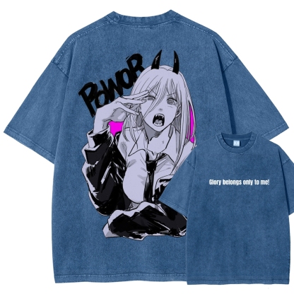 Chainsaw Man Washed Cotton T-shirt