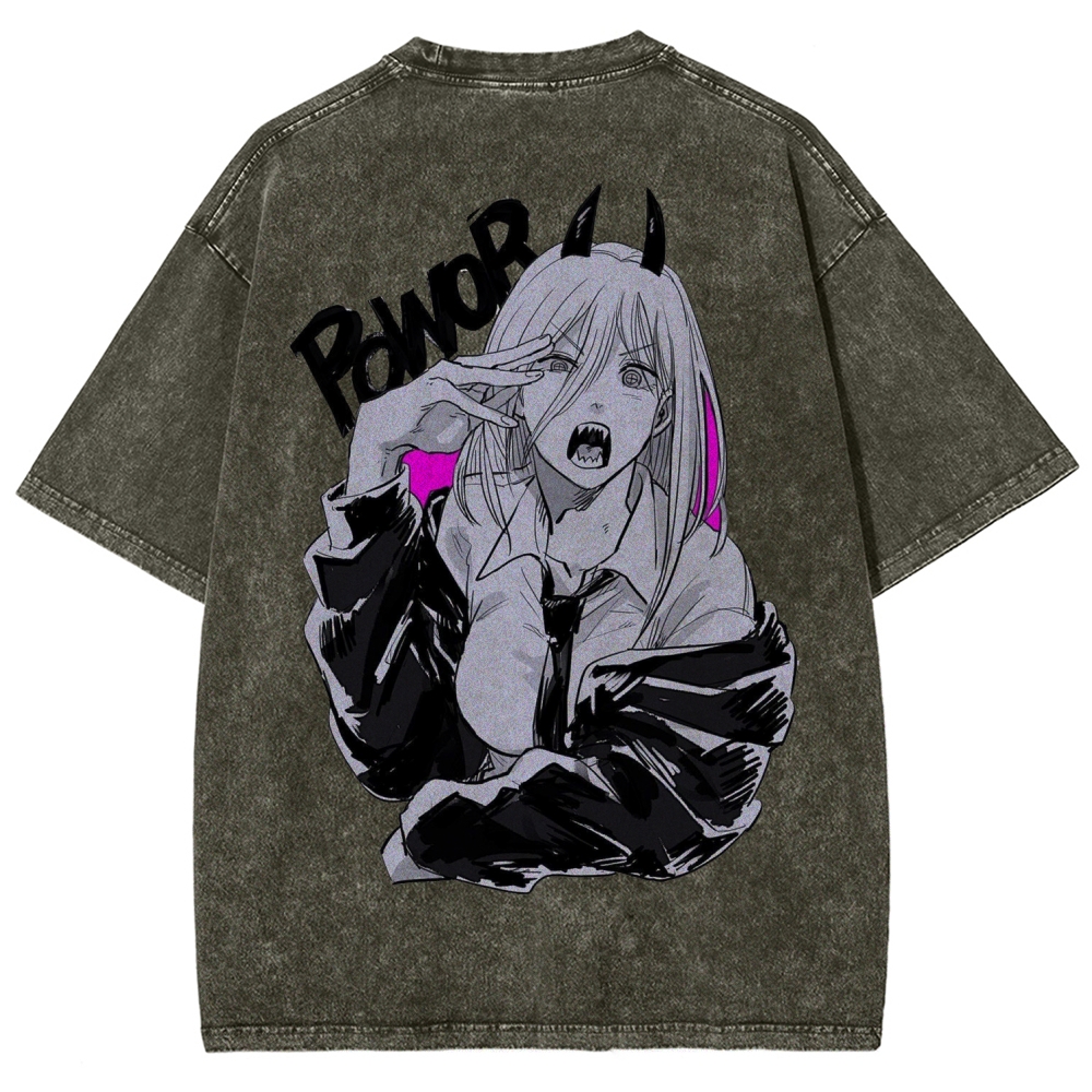 Chainsaw Man Washed Cotton T-shirt