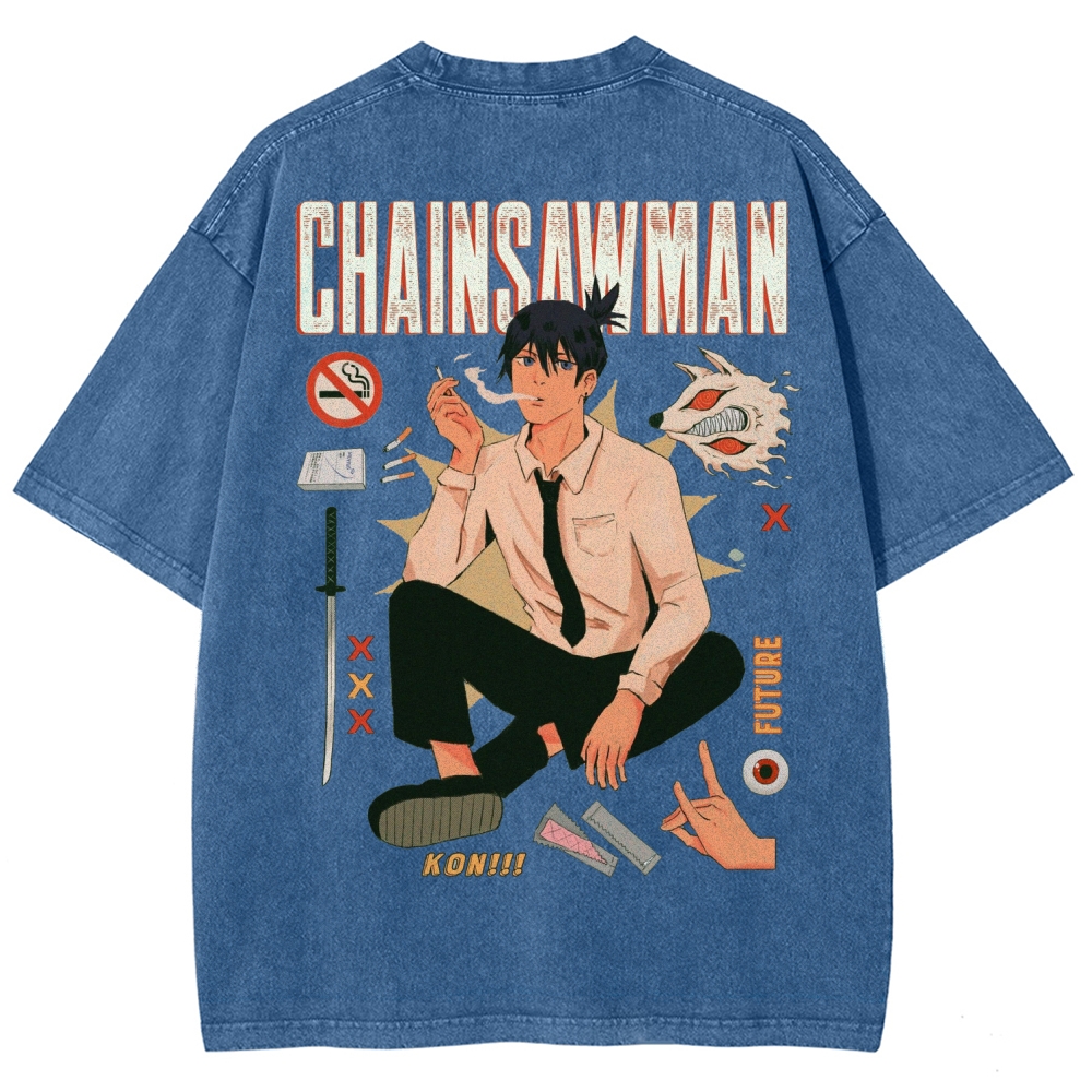 Chainsaw Man Washed Cotton T-shirt