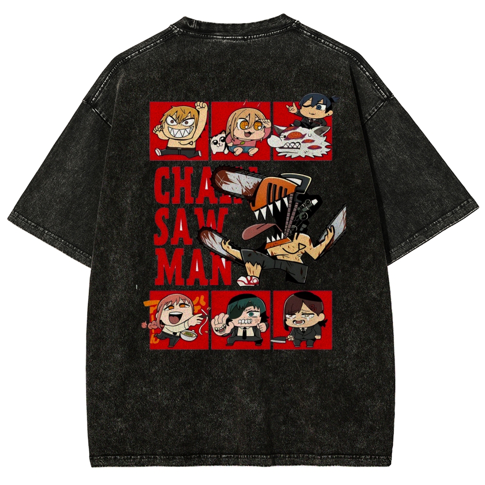 Chainsaw Man Washed Cotton T-shirt