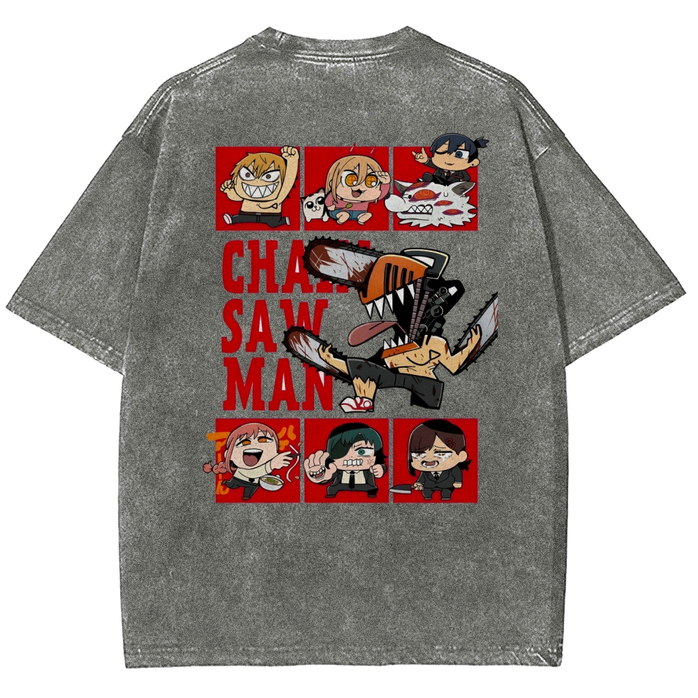 Chainsaw Man Washed Cotton T-shirt