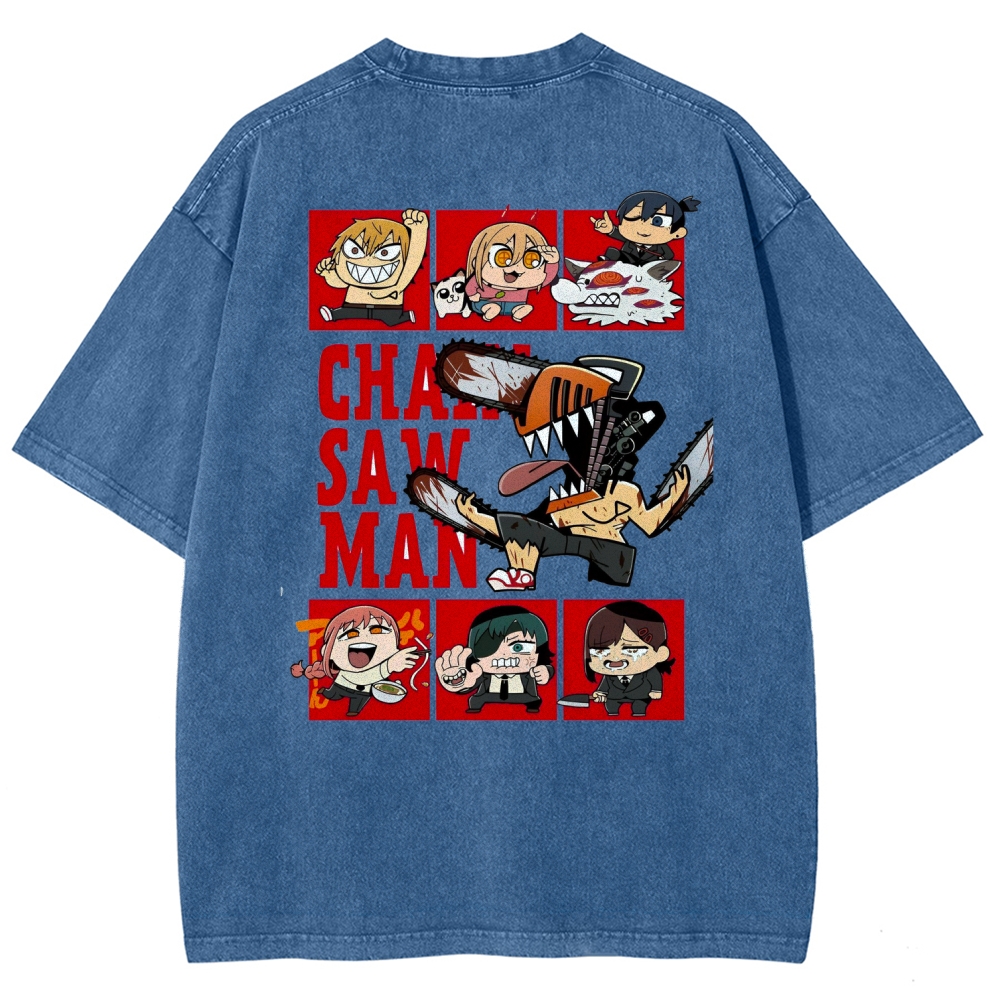 Chainsaw Man Washed Cotton T-shirt