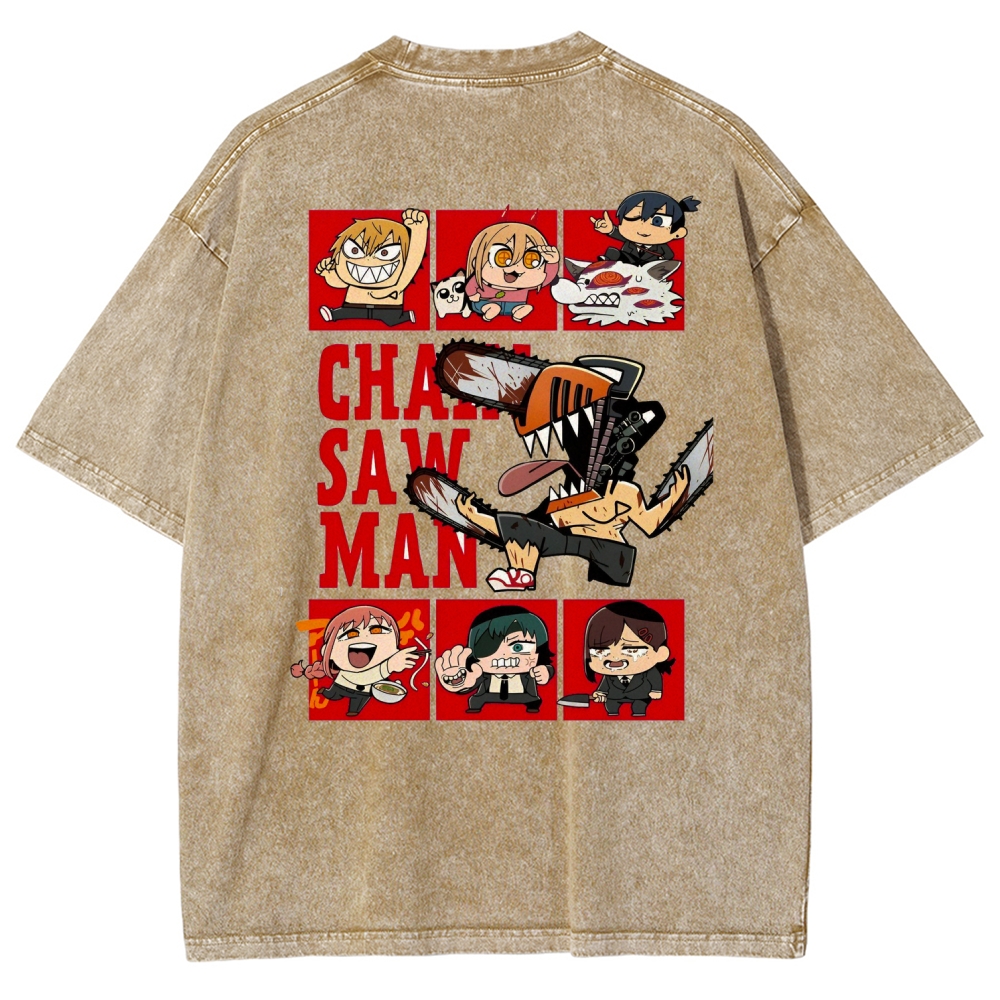 Chainsaw Man Washed Cotton T-shirt