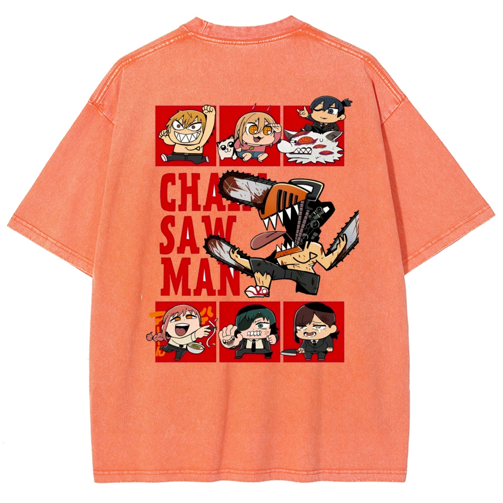 Chainsaw Man Washed Cotton T-shirt