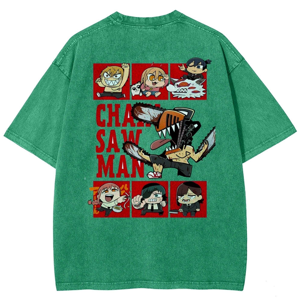 Chainsaw Man Washed Cotton T-shirt