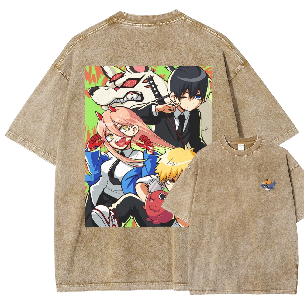 Chainsaw Man Washed Cotton T-shirt