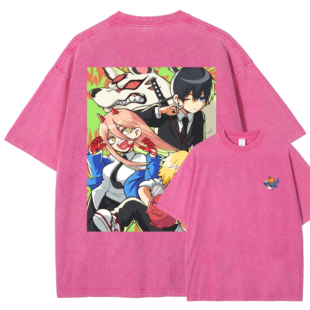 Chainsaw Man Washed Cotton T-shirt