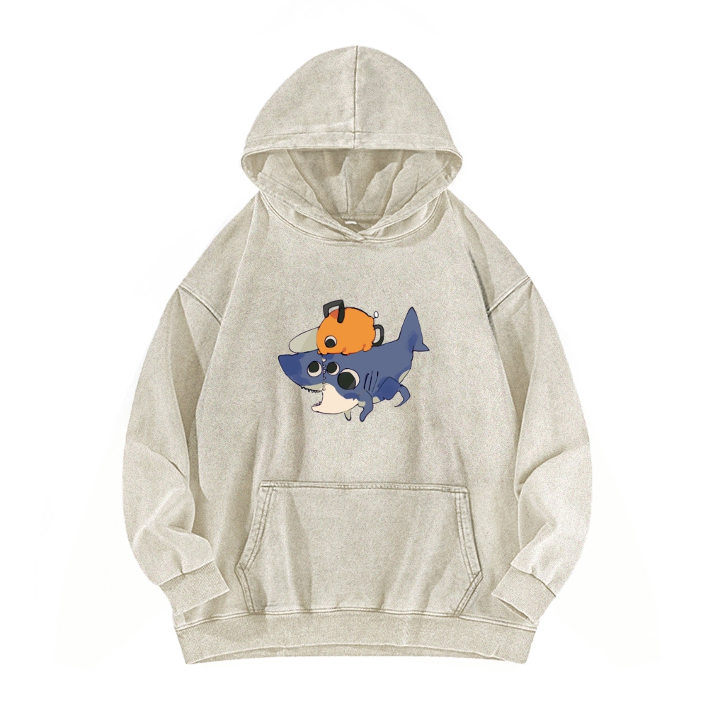 Chainsaw Man Washed Cotton Hoodie