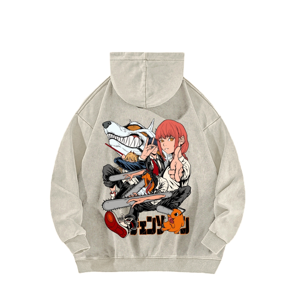 Chainsaw Man Washed Cotton Hoodie