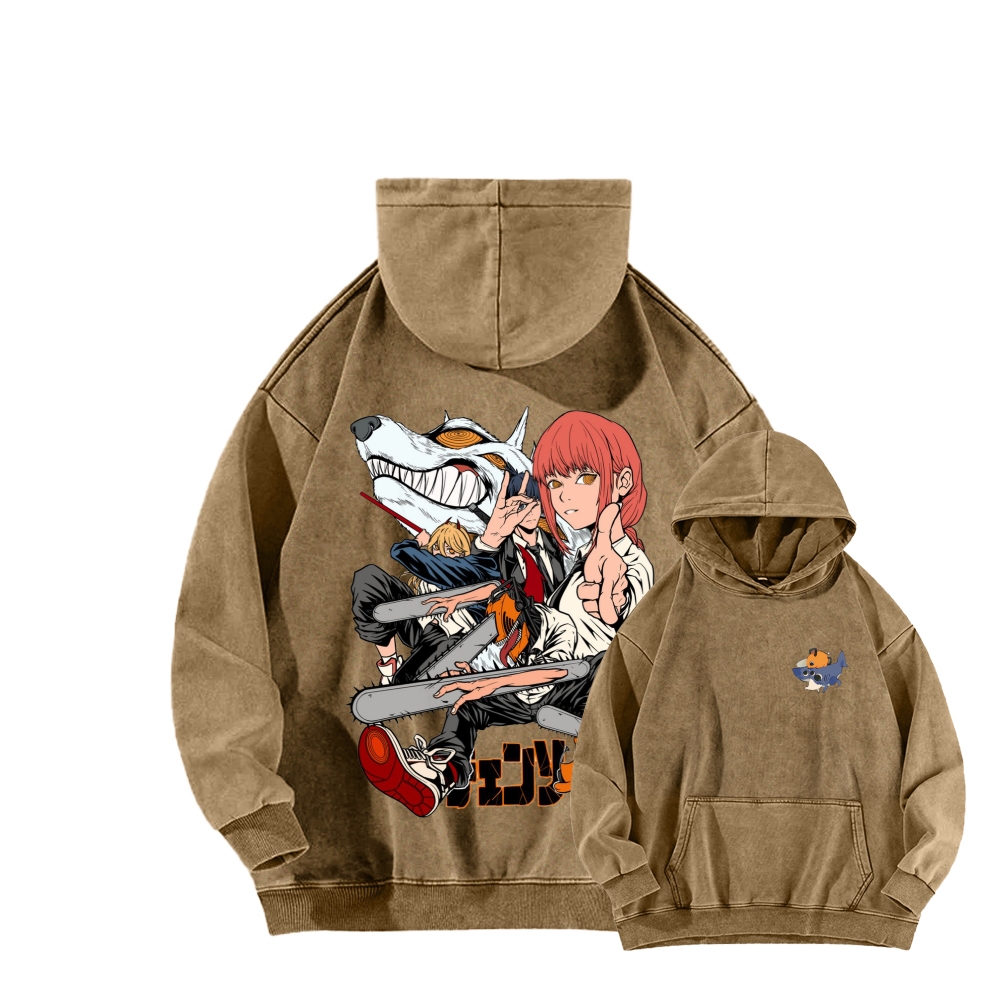 Chainsaw Man Washed Cotton Hoodie