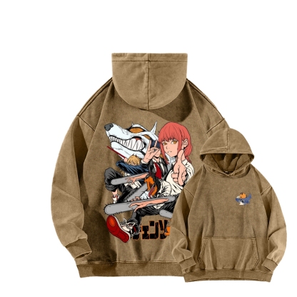 Chainsaw Man Washed Cotton Hoodie
