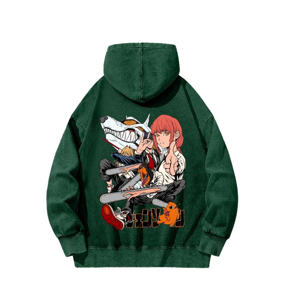 Chainsaw Man Washed Cotton Hoodie