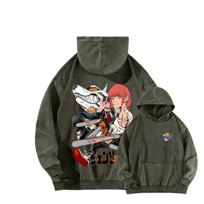 Chainsaw Man Washed Cotton Hoodie