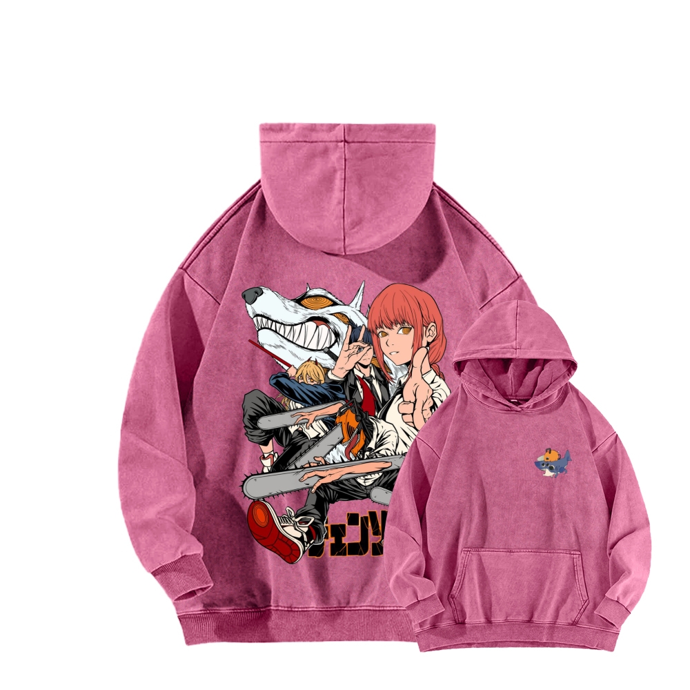 Chainsaw Man Washed Cotton Hoodie