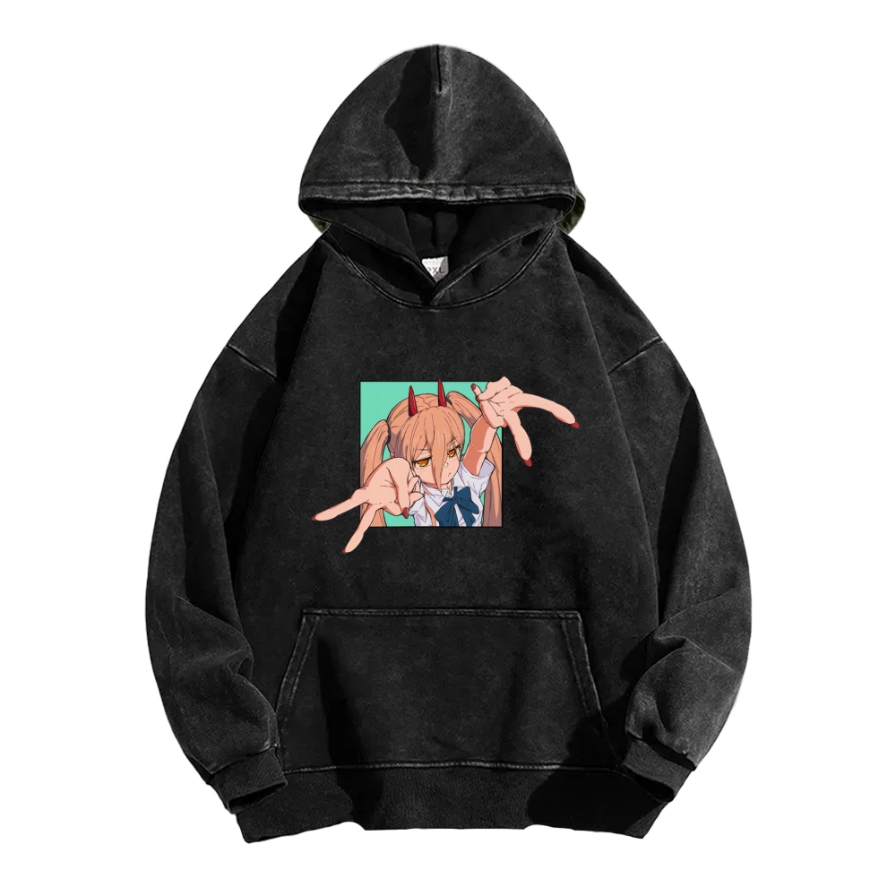 Chainsaw Man Washed Cotton Hoodie