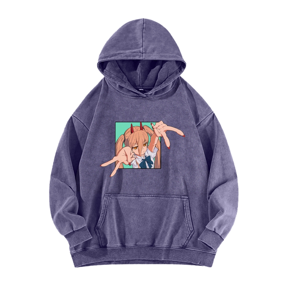 Chainsaw Man Washed Cotton Hoodie