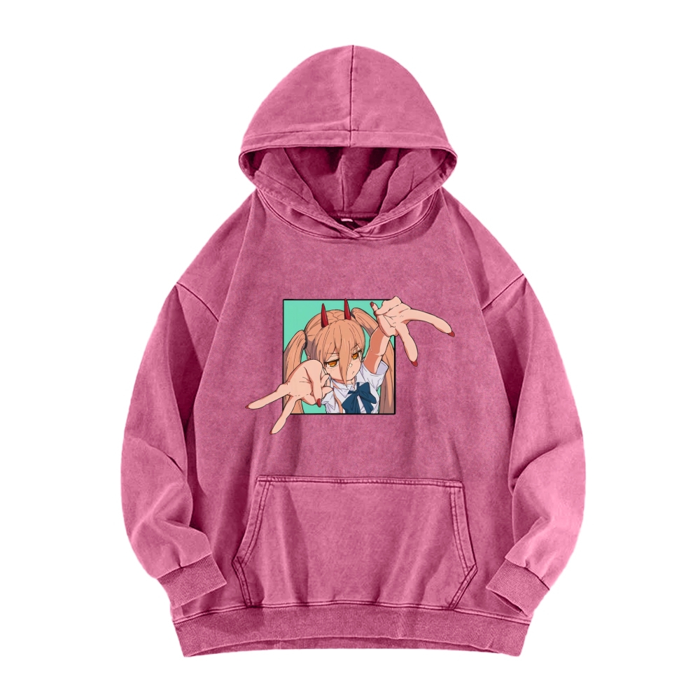 Chainsaw Man Washed Cotton Hoodie