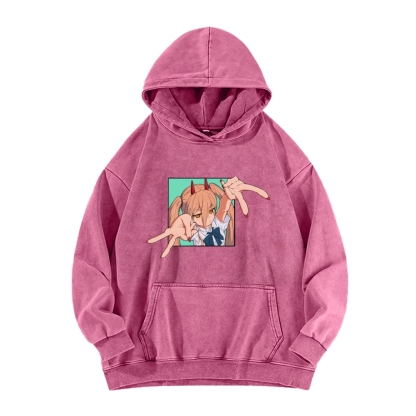 Chainsaw Man Washed Cotton Hoodie