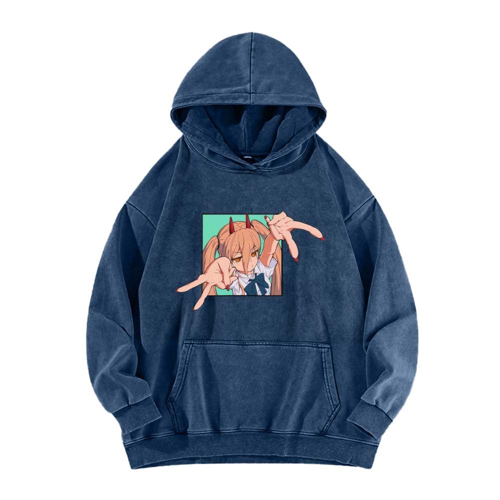 Chainsaw Man Washed Cotton Hoodie