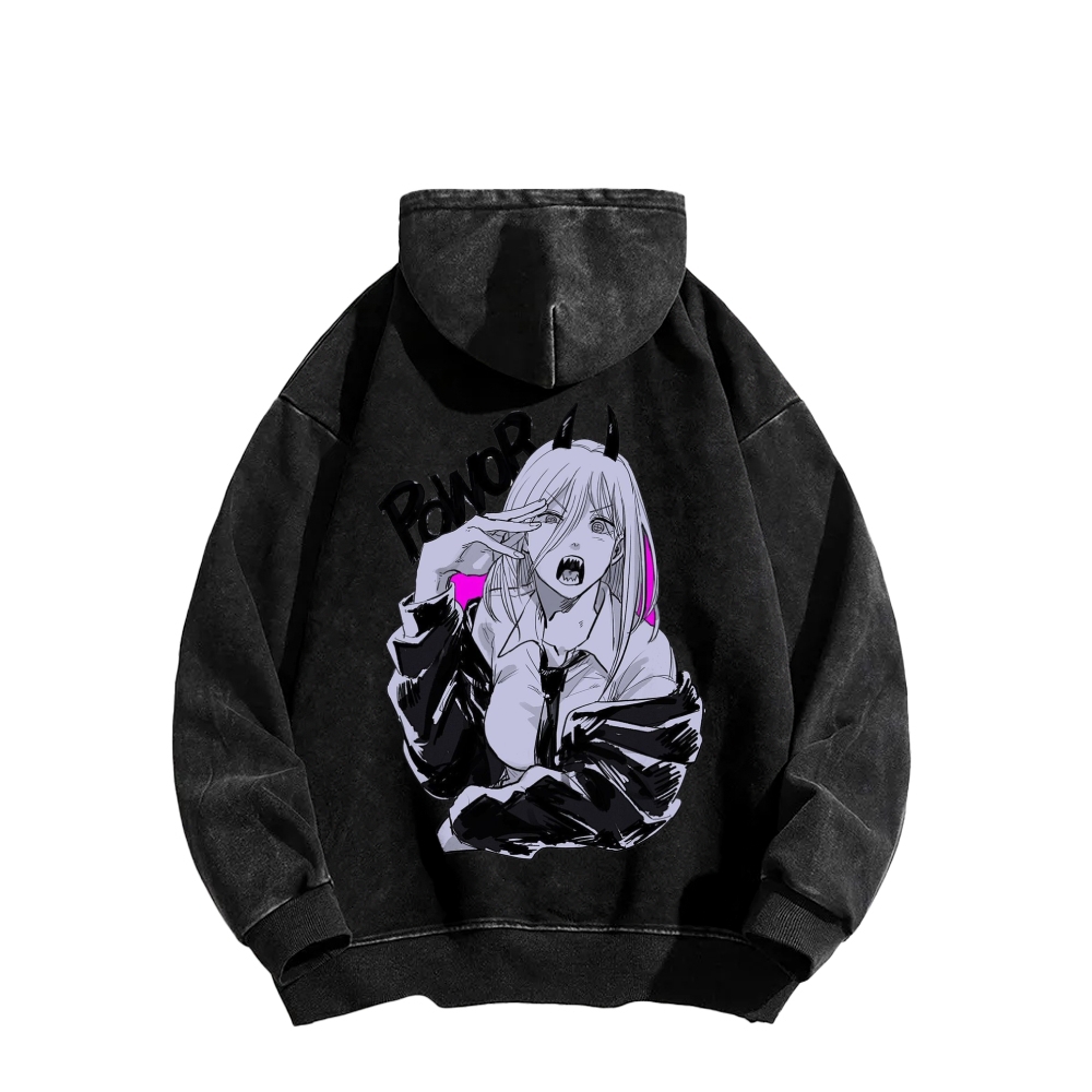 Chainsaw Man Washed Cotton Hoodie