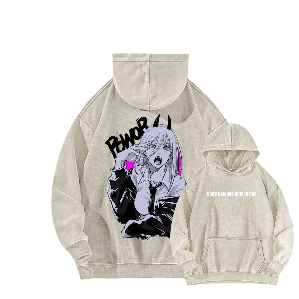 Chainsaw Man Washed Cotton Hoodie