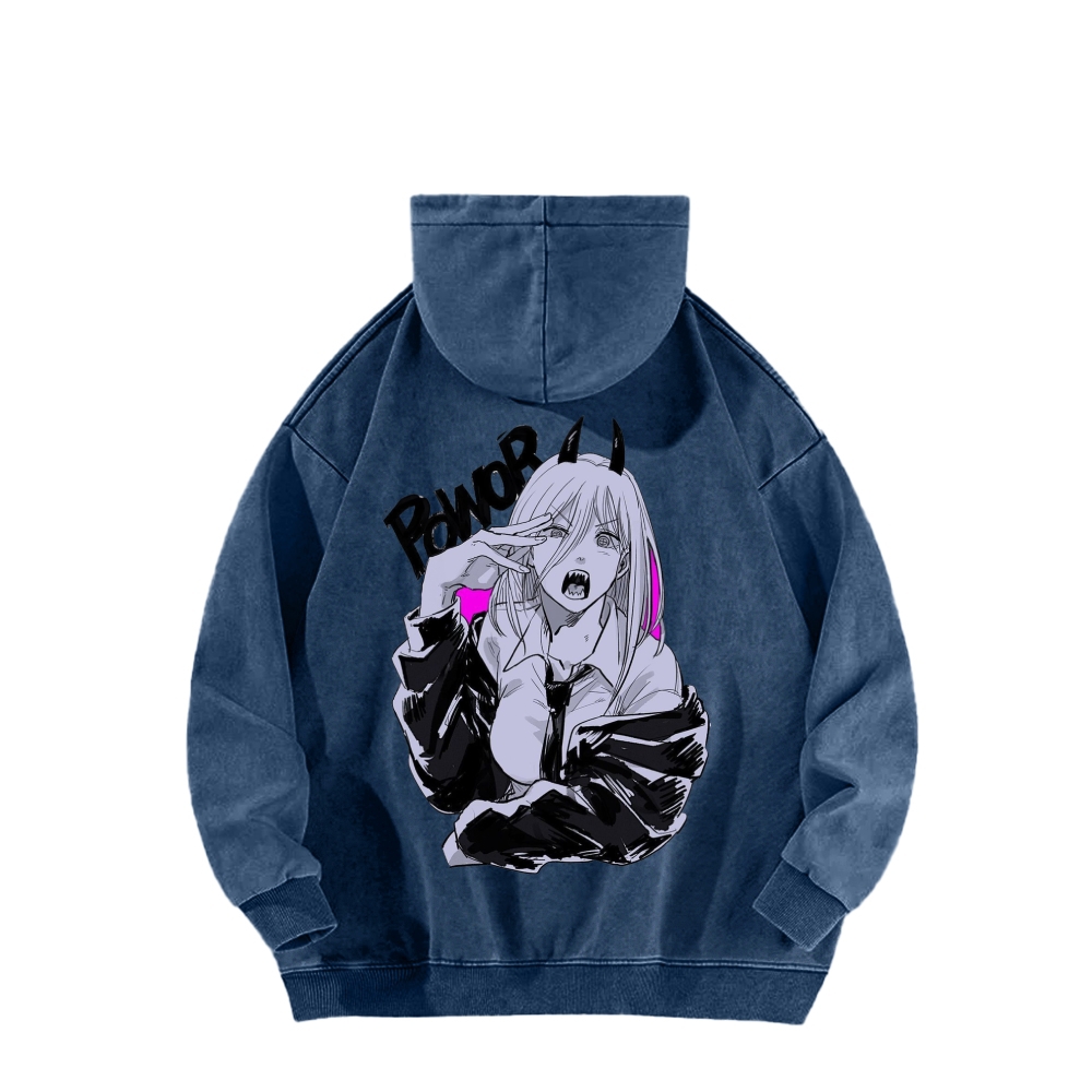 Chainsaw Man Washed Cotton Hoodie