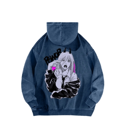 Chainsaw Man Washed Cotton Hoodie