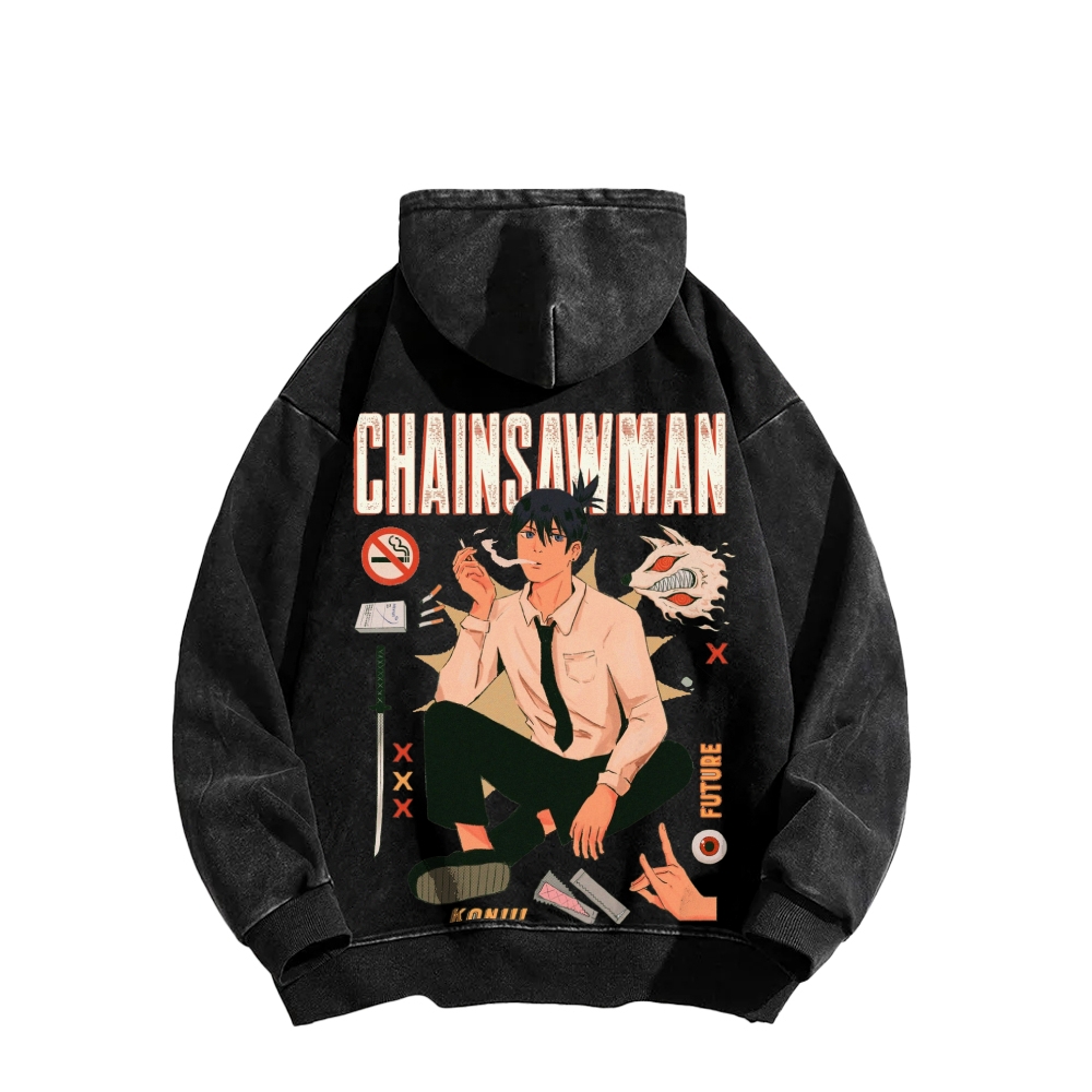 Chainsaw Man Washed Cotton Hoodie