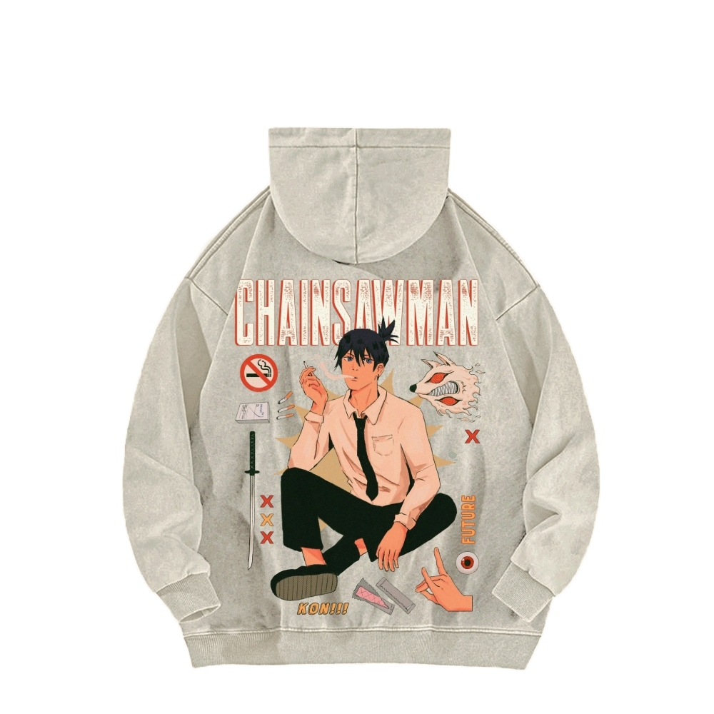 Chainsaw Man Washed Cotton Hoodie