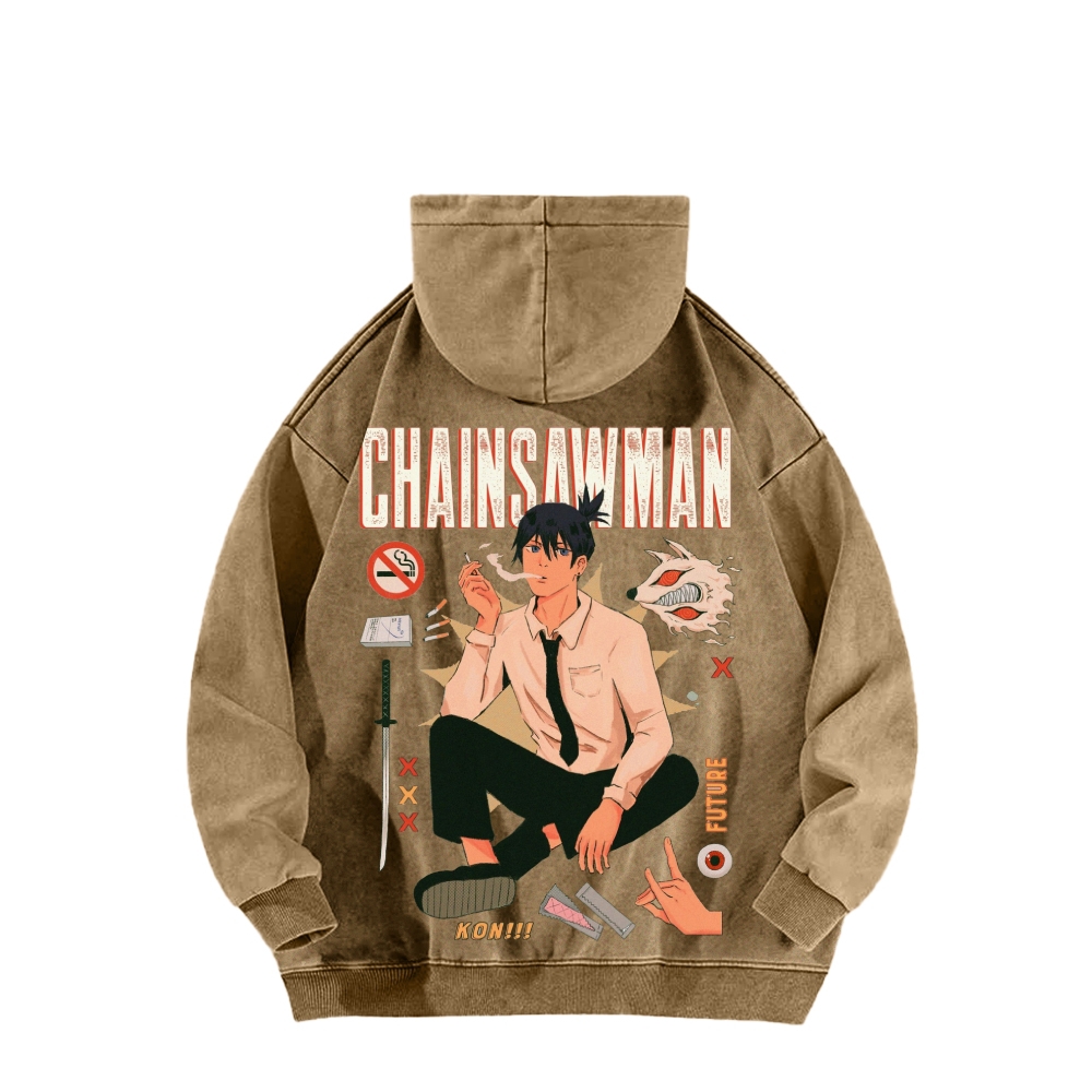 Chainsaw Man Washed Cotton Hoodie