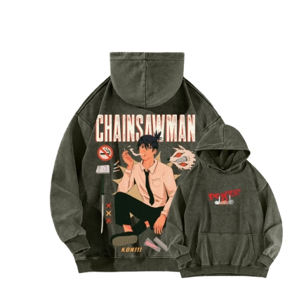 Chainsaw Man Washed Cotton Hoodie