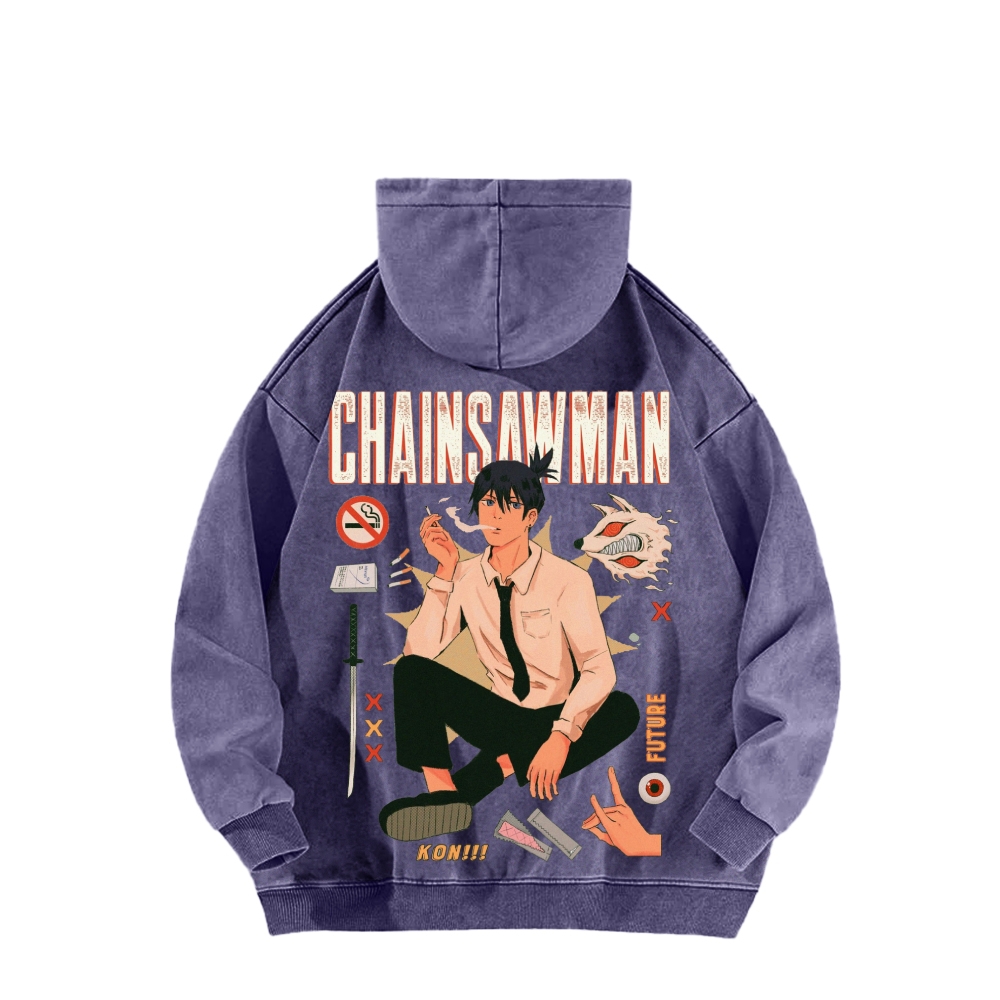Chainsaw Man Washed Cotton Hoodie