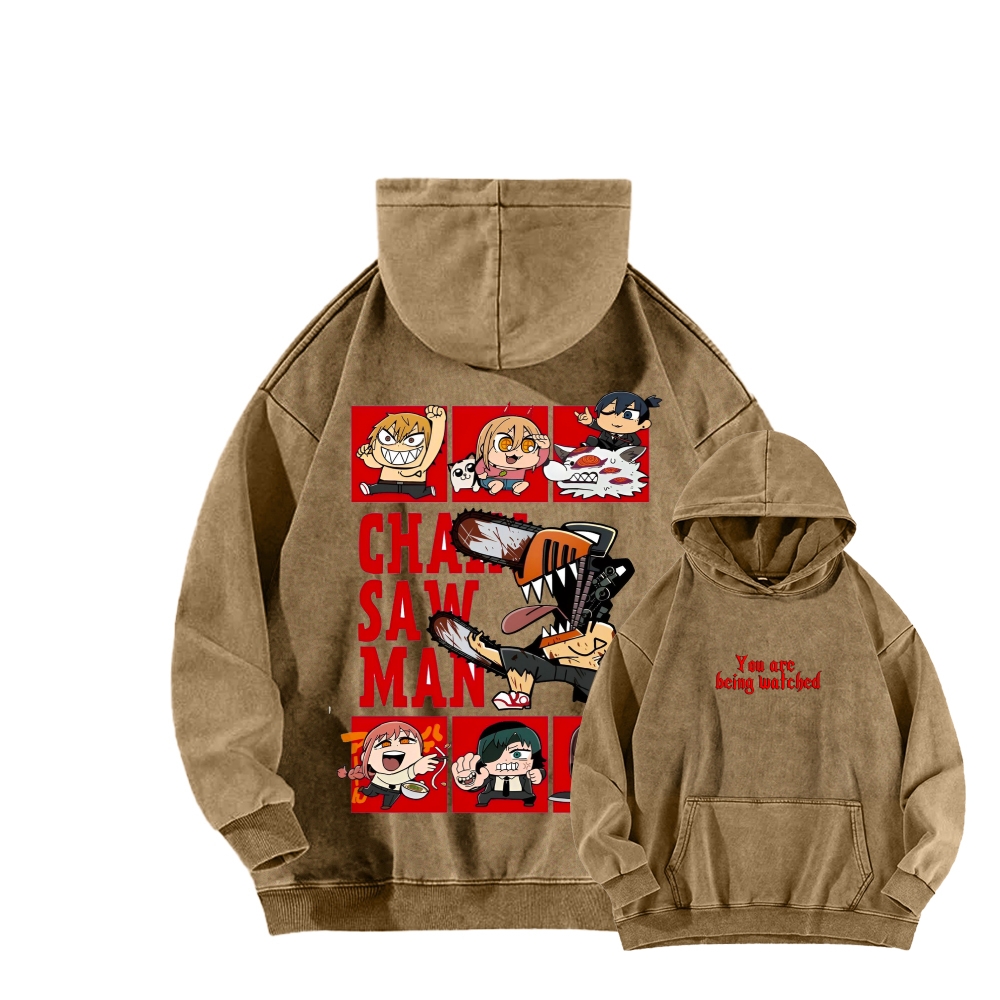 Chainsaw Man Washed Cotton Hoodie