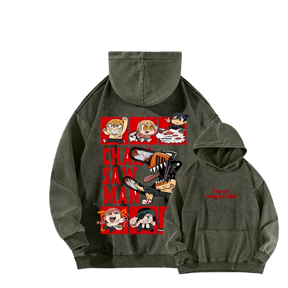 Chainsaw Man Washed Cotton Hoodie