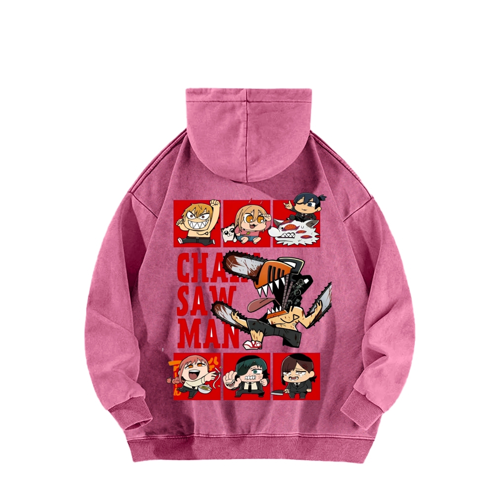 Chainsaw Man Washed Cotton Hoodie