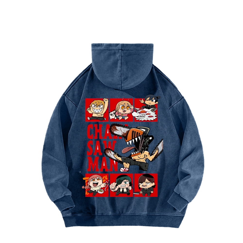 Chainsaw Man Washed Cotton Hoodie