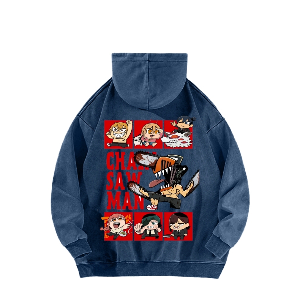 Chainsaw Man Washed Cotton Hoodie