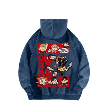 Chainsaw Man Washed Cotton Hoodie